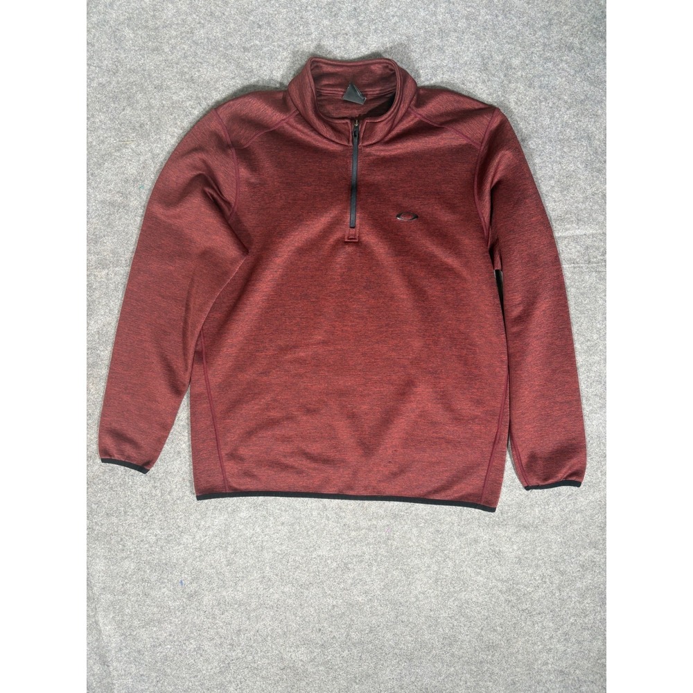 Oakley Mens Quarter Zip Pullover‎ Sweater Maroon Heather Regular Fit Large L